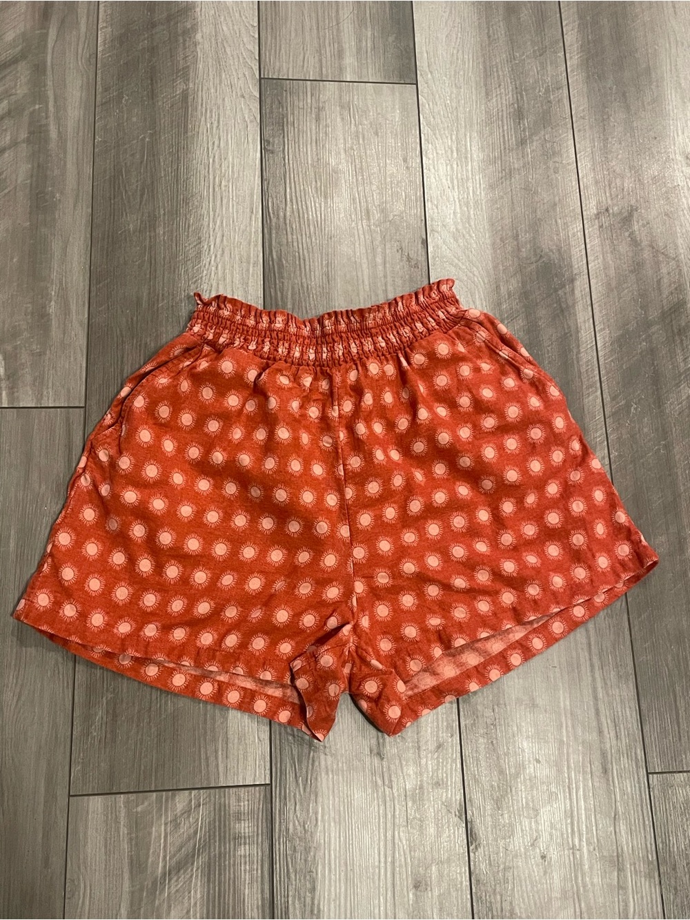 Universal Thread Rust Red Printed Elastic-Waist Shorts